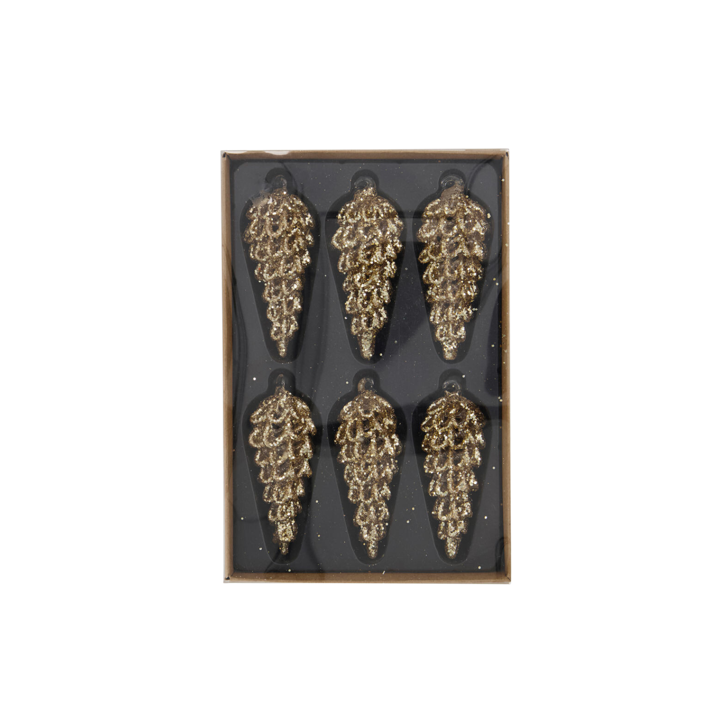 Golden Glass Pinecones Set - Large